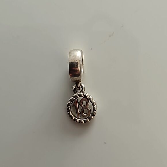 Pandora Authentic 18th Celebration Dangle Charm 925 ALE Sterling Silver - Picture 8 of 16